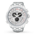 Citizen Eco-Drive Men's Alarm Chronograph Silver-Tone Stainless Steel Watch